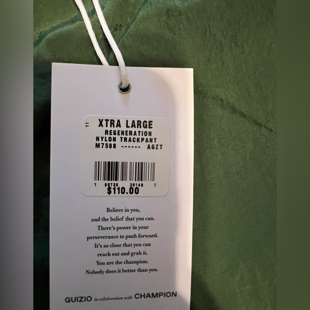 Champion Green Track Pants with White Stripes - Picture 4 of 5